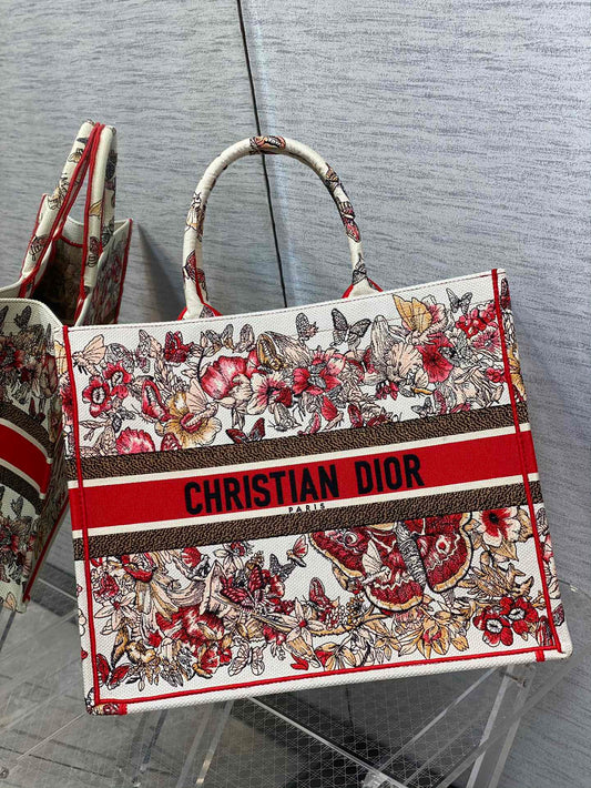 Dior Book Tote-大號41.5cm-蝶戀花刺繡