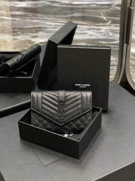 YSL 新品短夾 黑色黑扣