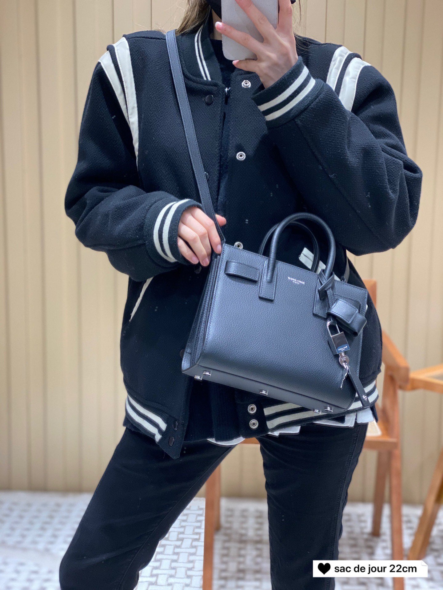 聖Y羅-sac de jour 風琴包山羊紋 黑色 22cm