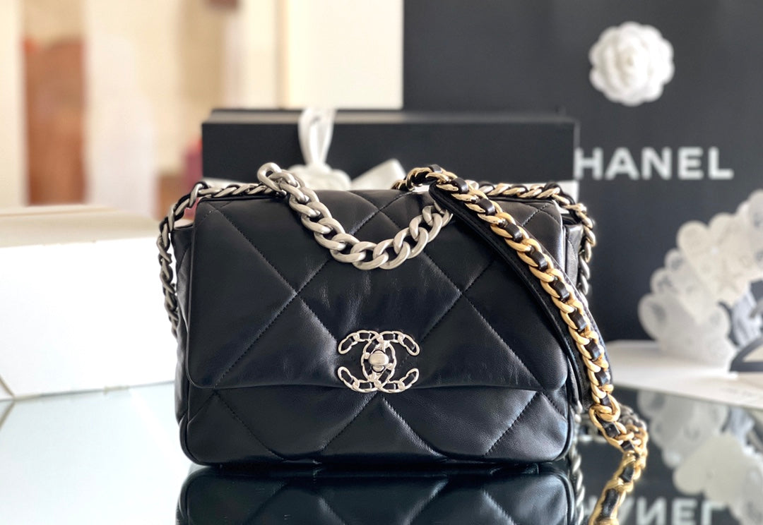 小香家-2022早春系列 19Bag  黑色銀扣 小號