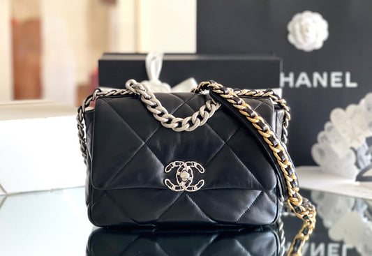 小香家-2022早春系列 19Bag 黑色銀扣 小號