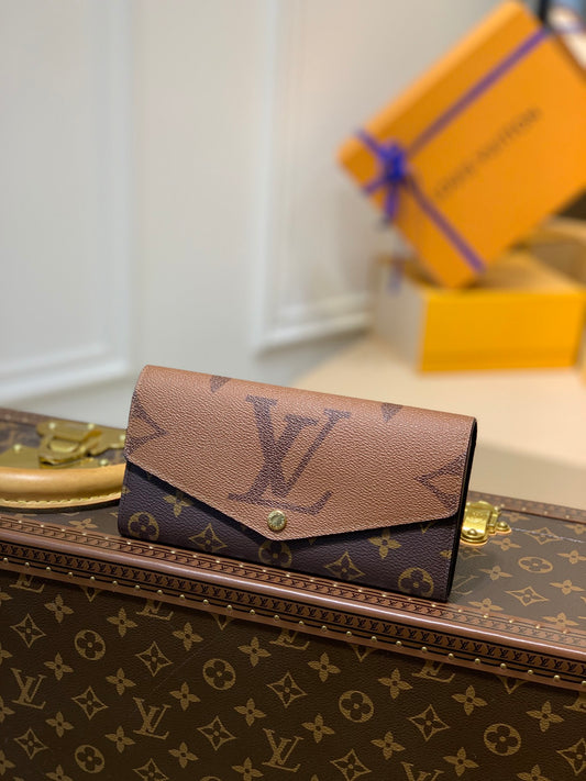 LV M80726黃花 SARAH 翻蓋長夾