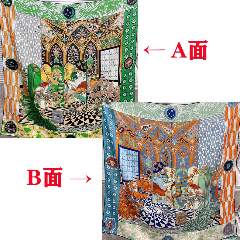 小愛款-雙面大絲巾 140cm-30%真絲70%羊毛