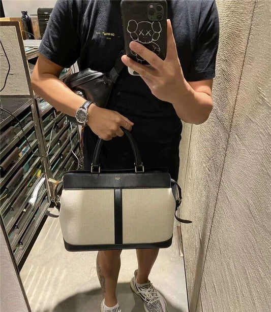 Celine Cabas de France 中號手袋-黑色布