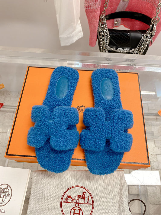 小愛款-2022秋冬新款 Oran純羔羊毛 平底H拖鞋