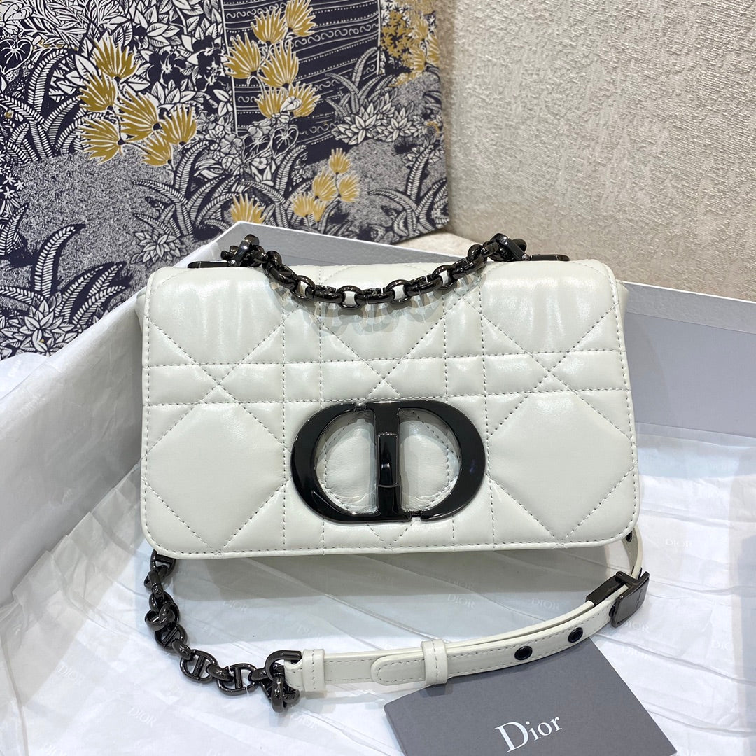 Dior-Caro 菱格紋 胖胖包 小號 黑色