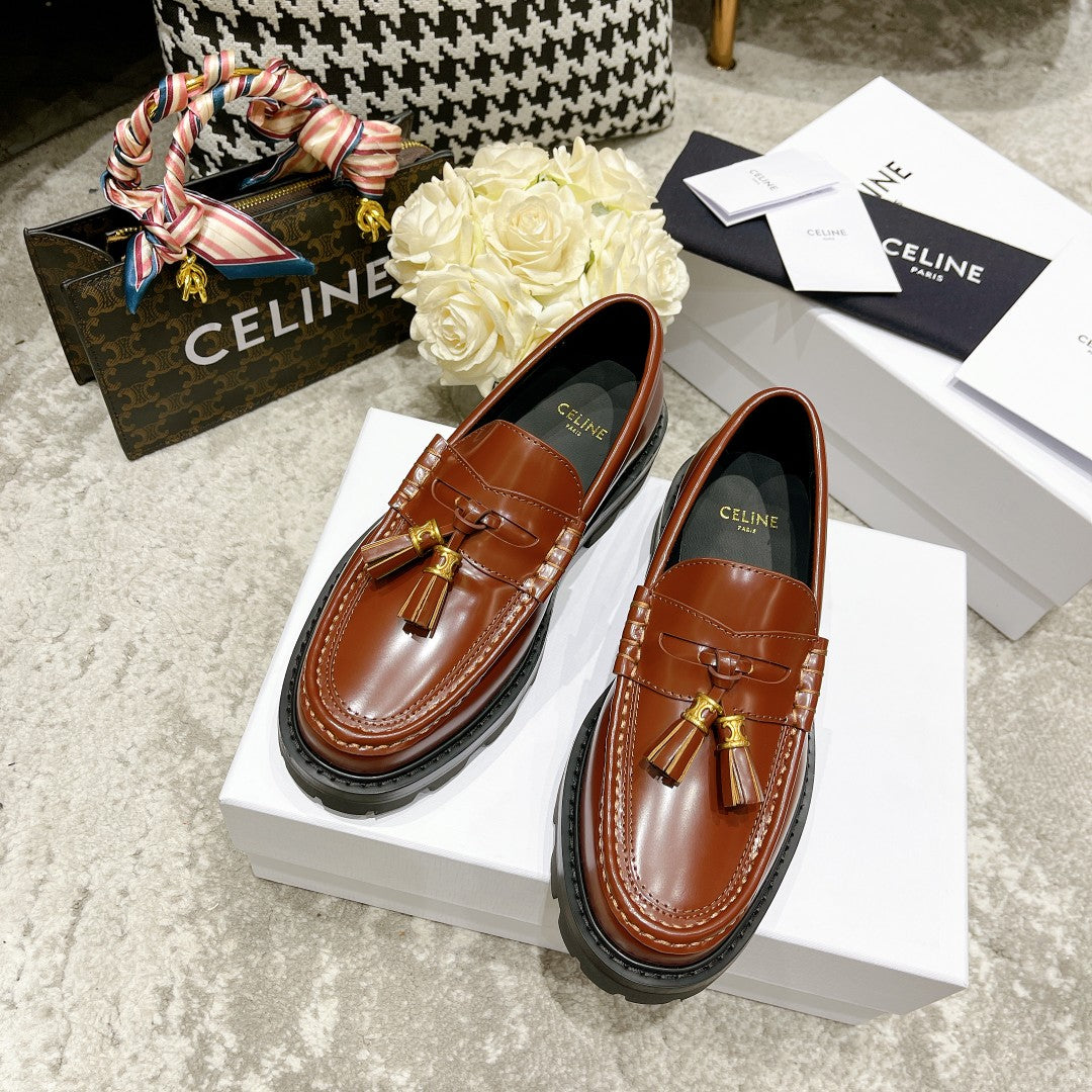 Celine鞋-Celine 流蘇 樂福鞋（駝色）