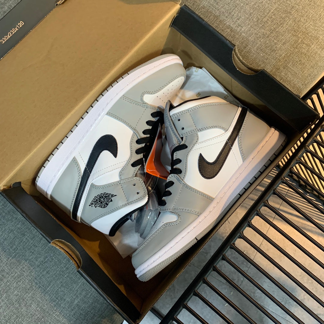 N1K-AJ1Mid 高筒板鞋 休閒鞋 白灰色