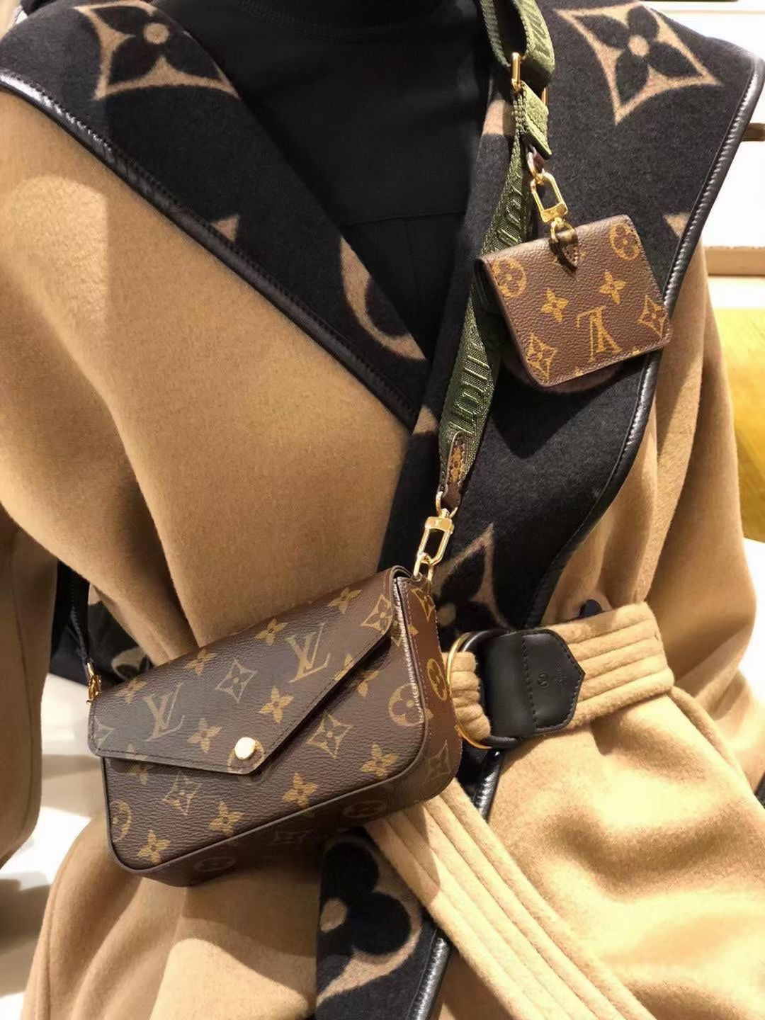 LV M80091 綠色三件套 MULTI POCHETTE FéLICIE 三合一
