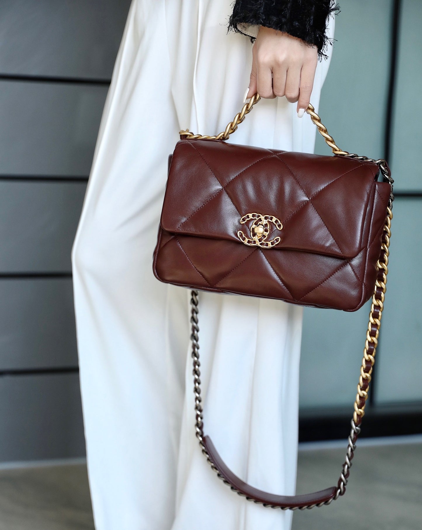 Chanel 19Bag-小號深棗紅