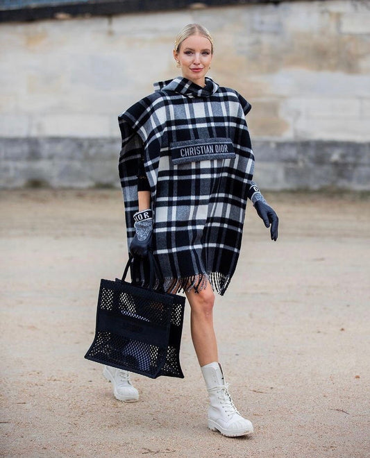 Dior Book Tote-大號41.5cm-黑色網格帆布