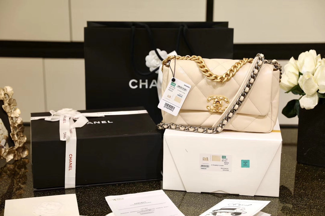Chanel 19Bag-小號杏色
