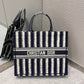 Dior Book Tote-大號41.5cm-深藍條紋