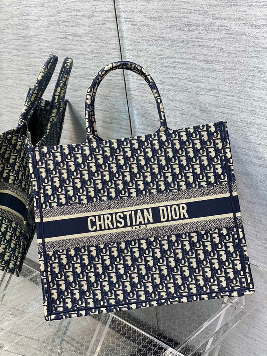 Dior Book Tote-大號41.5cm-深藍老花
