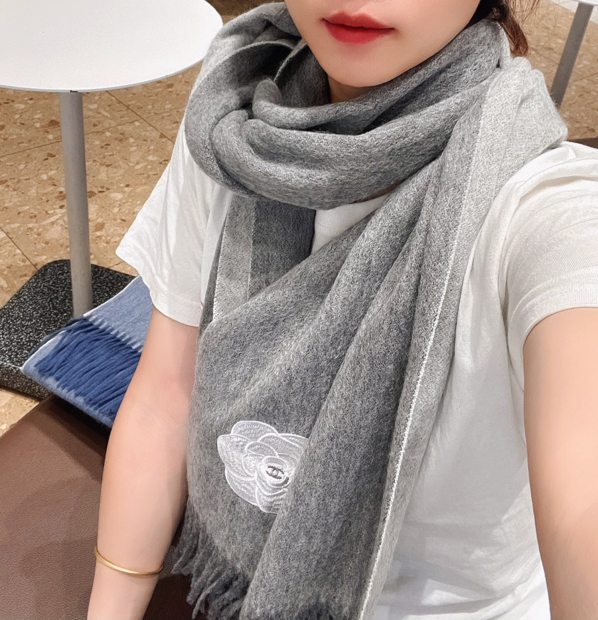小香家-雙面羊絨 210*36cm 灰色