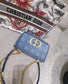 Dior Caro 小號20cm-牛仔藍