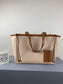 羅L威-Cushion tote 杏色棕皮