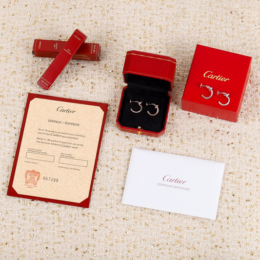 Cartier 釘子小號耳環-玫瑰金-滿鑽
