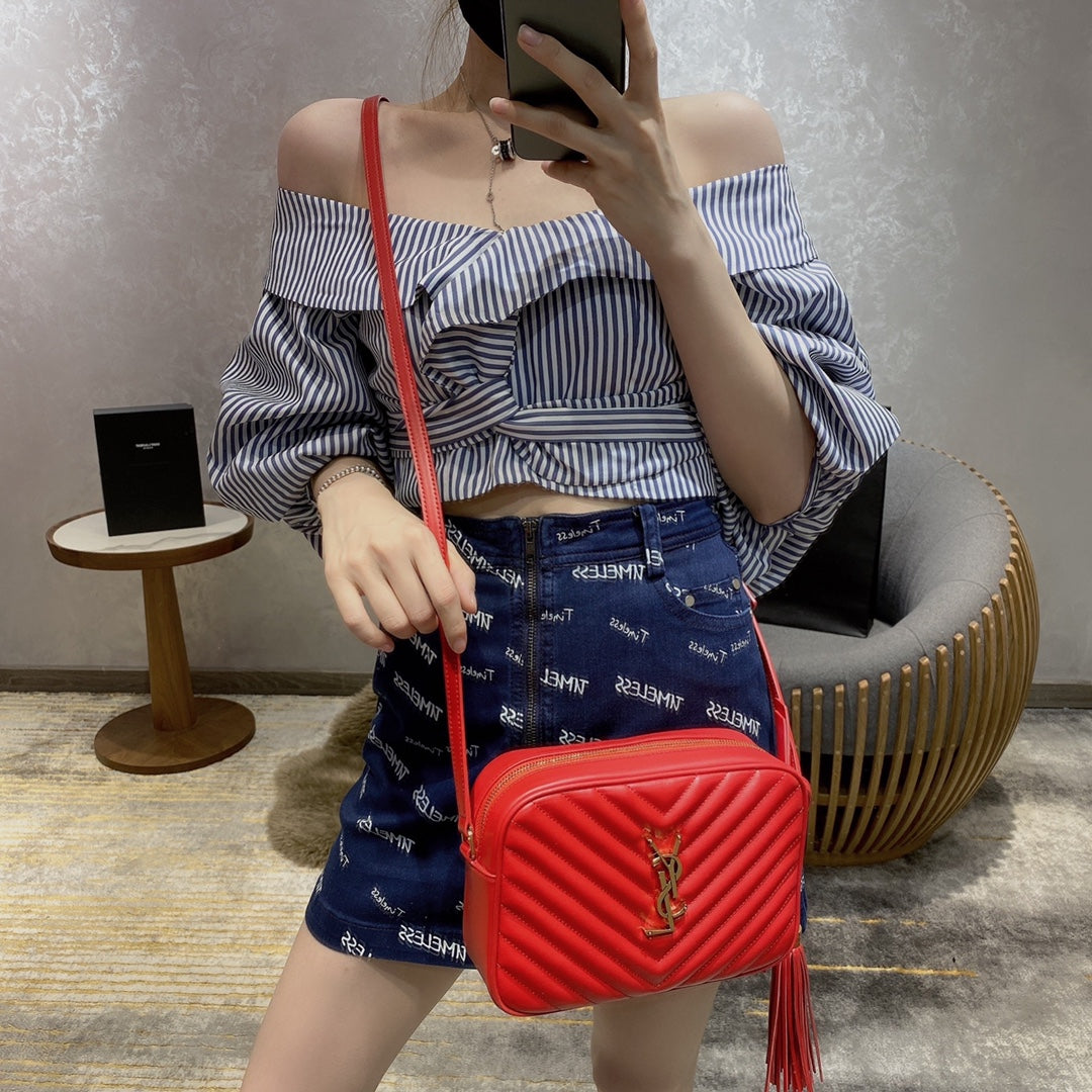 聖Y羅-Lou Bag 相機包-紅色金扣