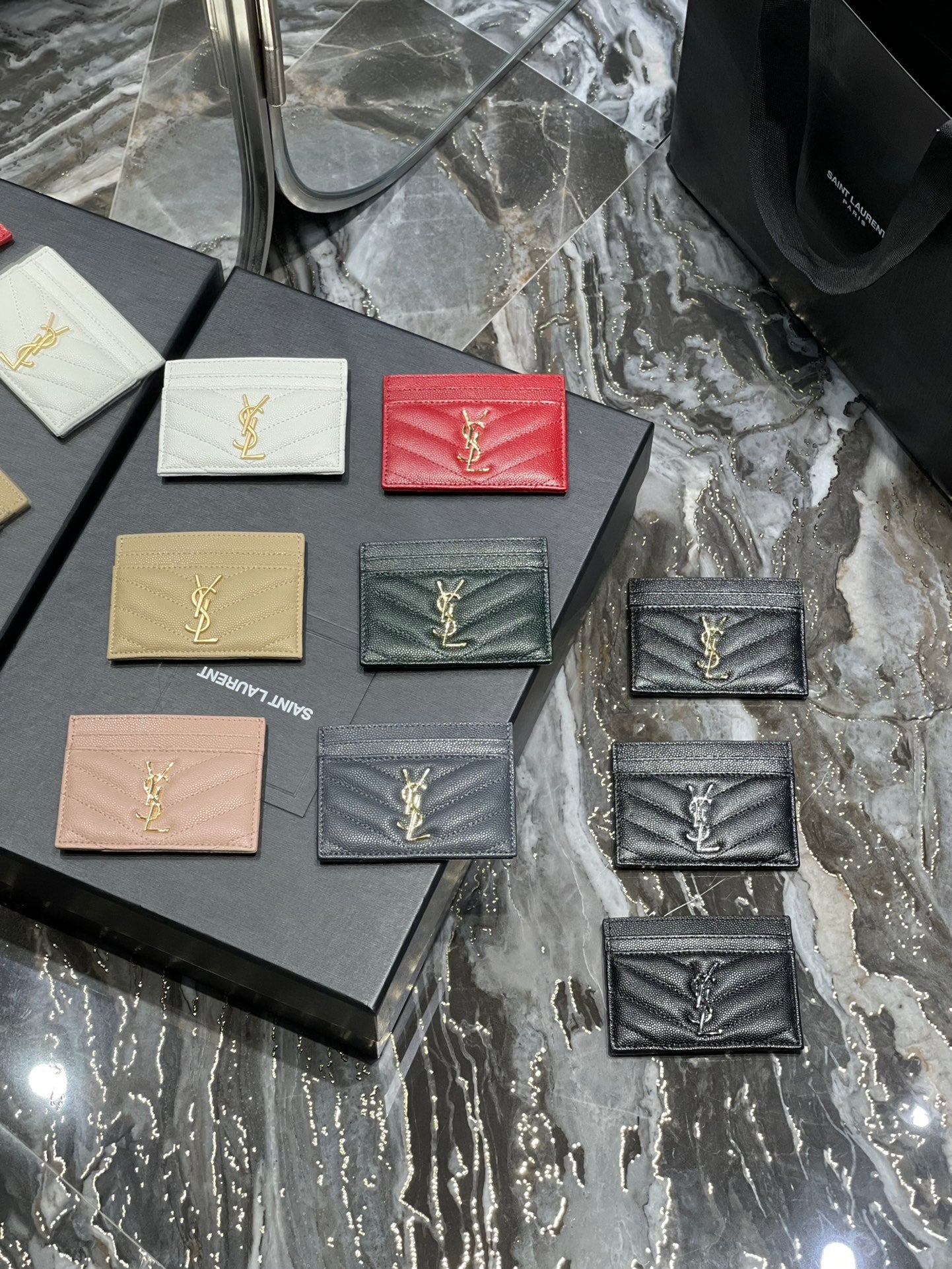 YSL卡包_綠色金扣