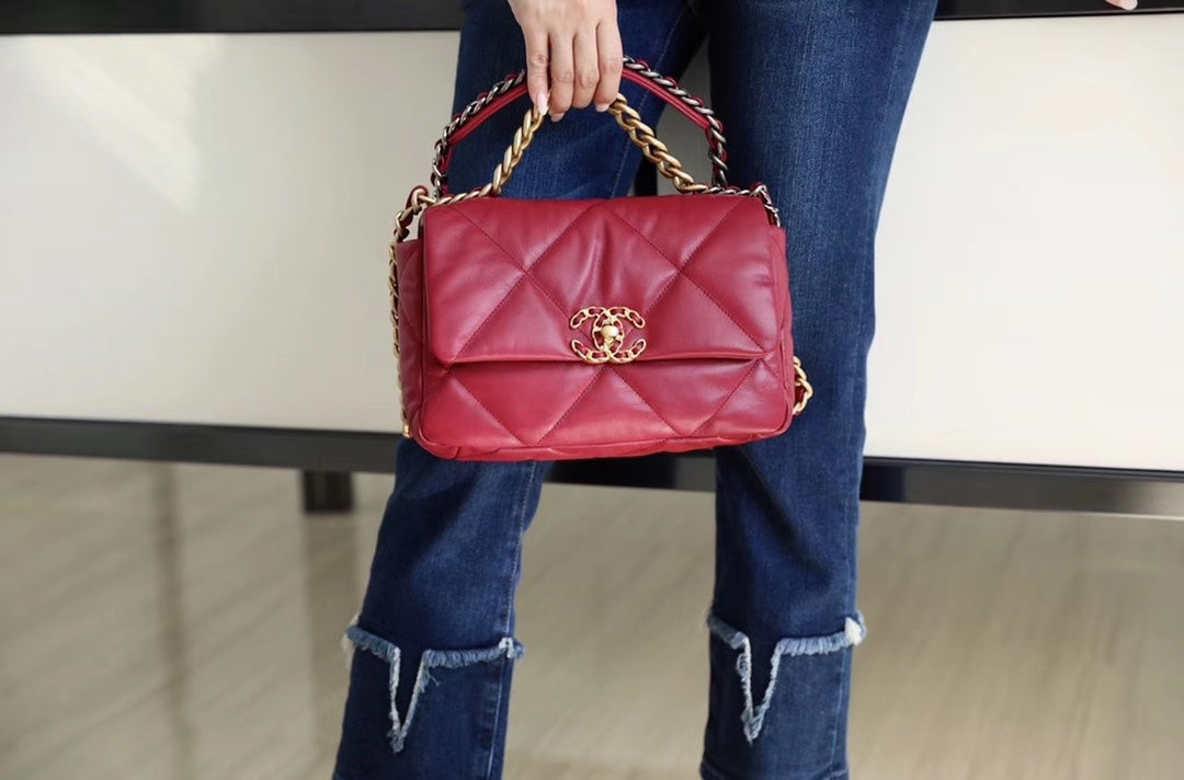 Chanel 19Bag-小號寶石紅