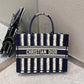 Dior Book Tote-小號36.5cm-深藍條紋