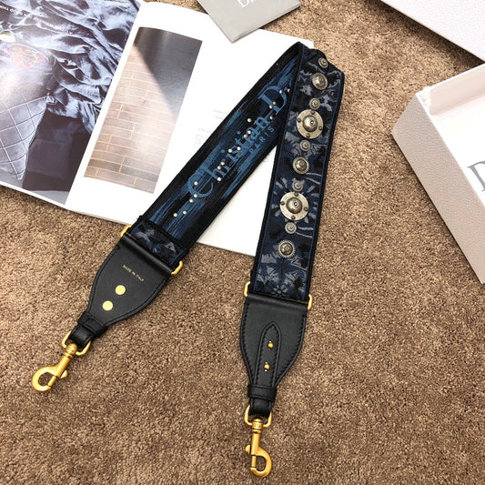 迪D家-萬花筒 刺繡肩帶 藍色