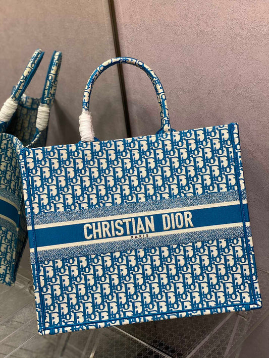 Dior Book Tote-大號41.5cm-淺藍老花