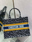 Dior Book Tote-小號36.5cm-絲絨豹紋-黃