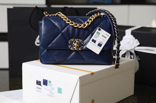 Chanel 19Bag-小號深藍
