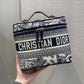 Dior 深藍老虎化妝包-刺繡叢林