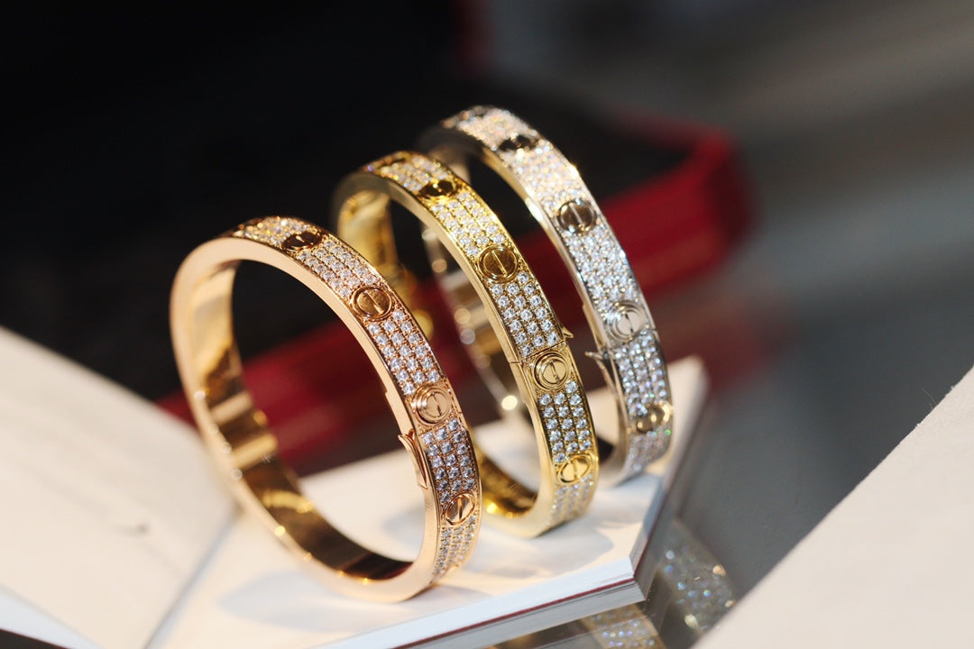 Cartier Love寬版滿天星手鐲