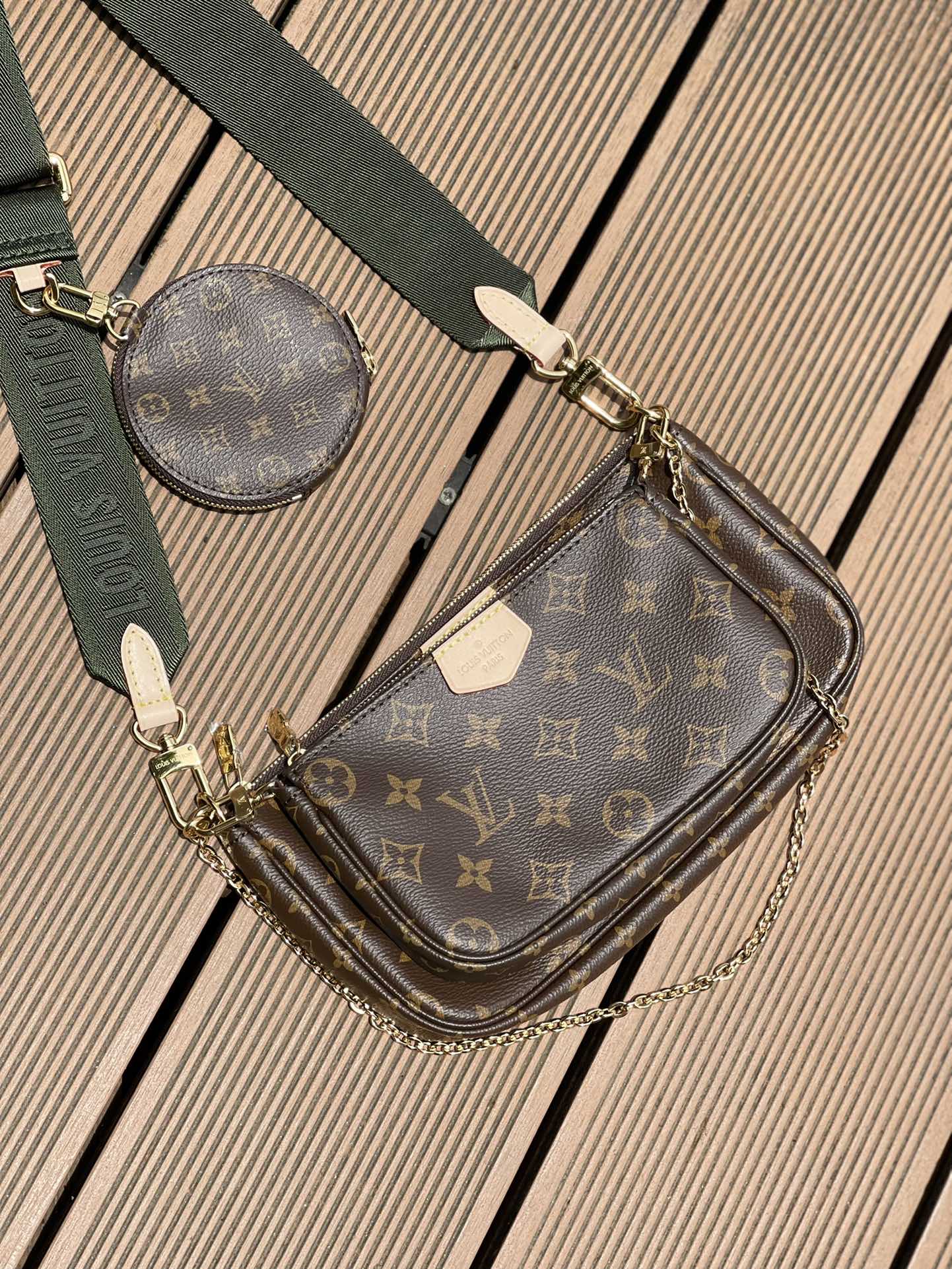 M44813 路L家-Multi Pochette Accessories 五合一麻將包 綠色