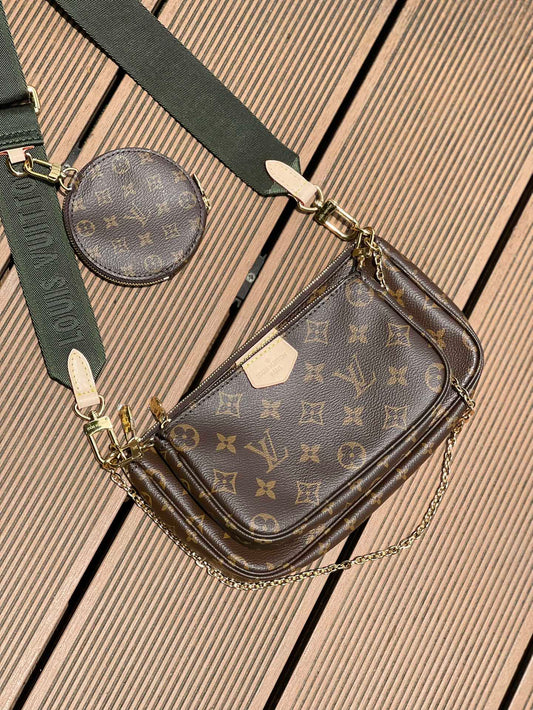 M44813 路L家-Multi Pochette Accessories 五合一麻將包 綠色