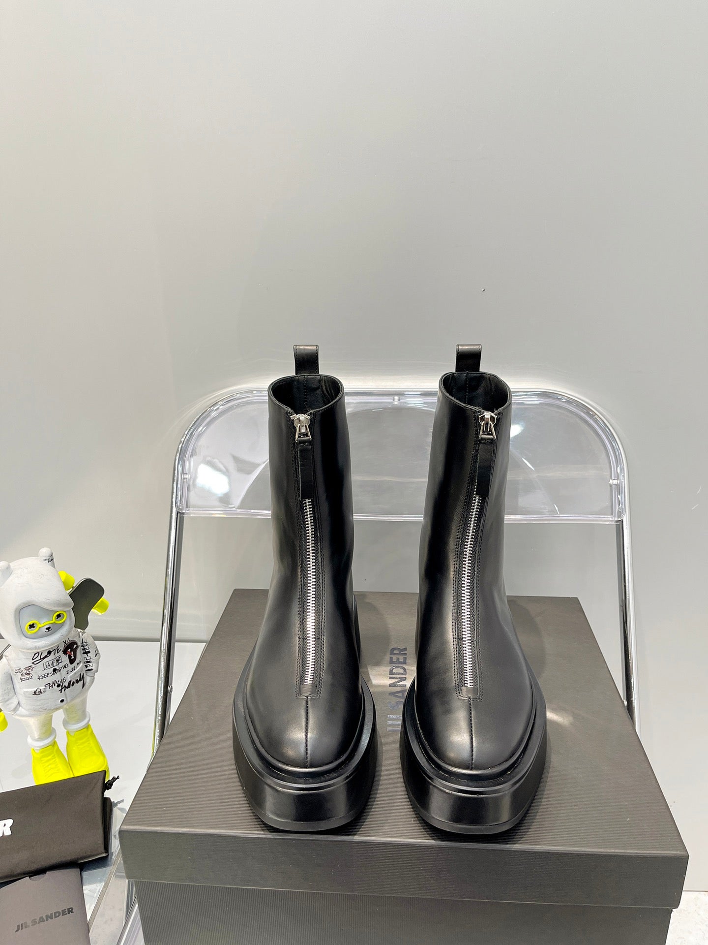 Jil sander-2022秋冬新款 前拉鍊厚底靴