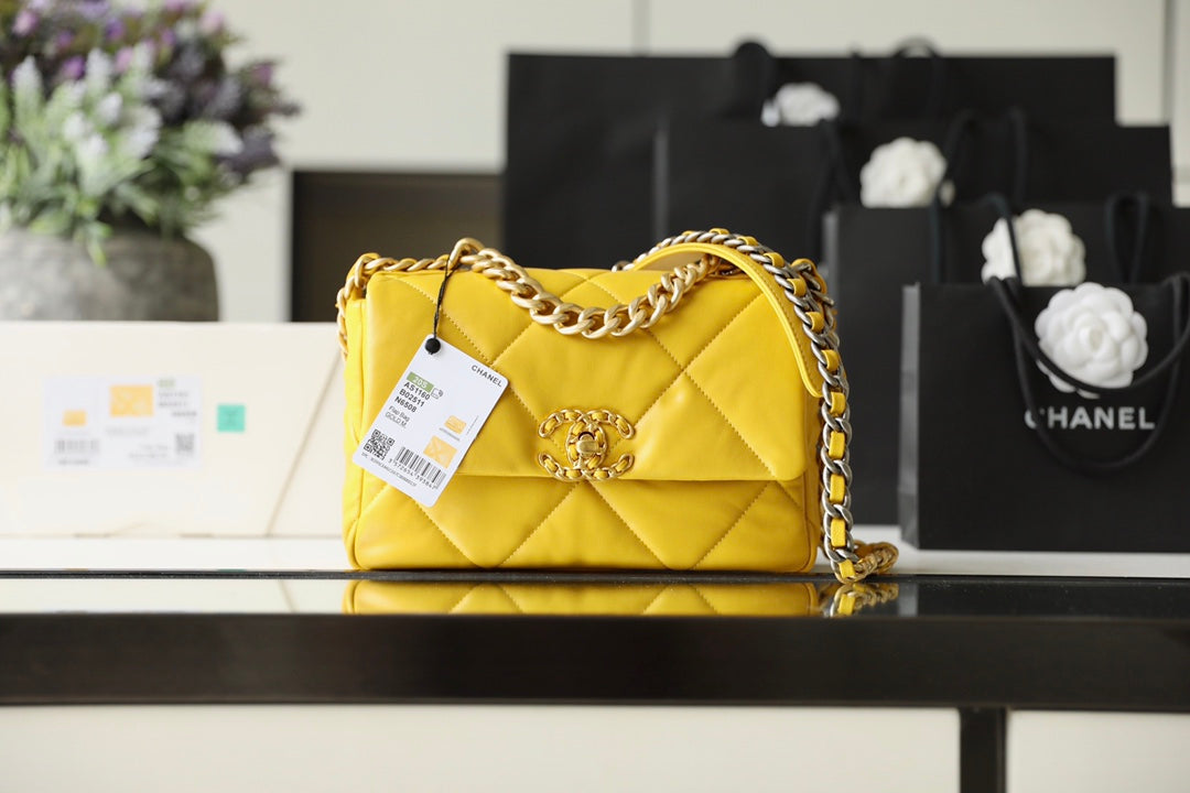 Chanel 19Bag-小號黃色