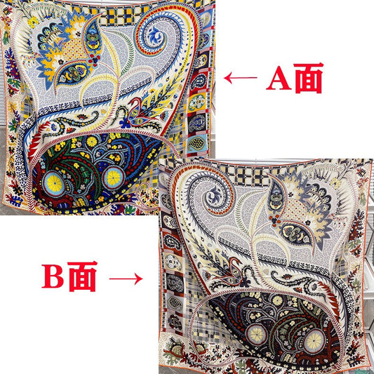 小愛款-雙面大絲巾 136cm-30%真絲70%羊毛