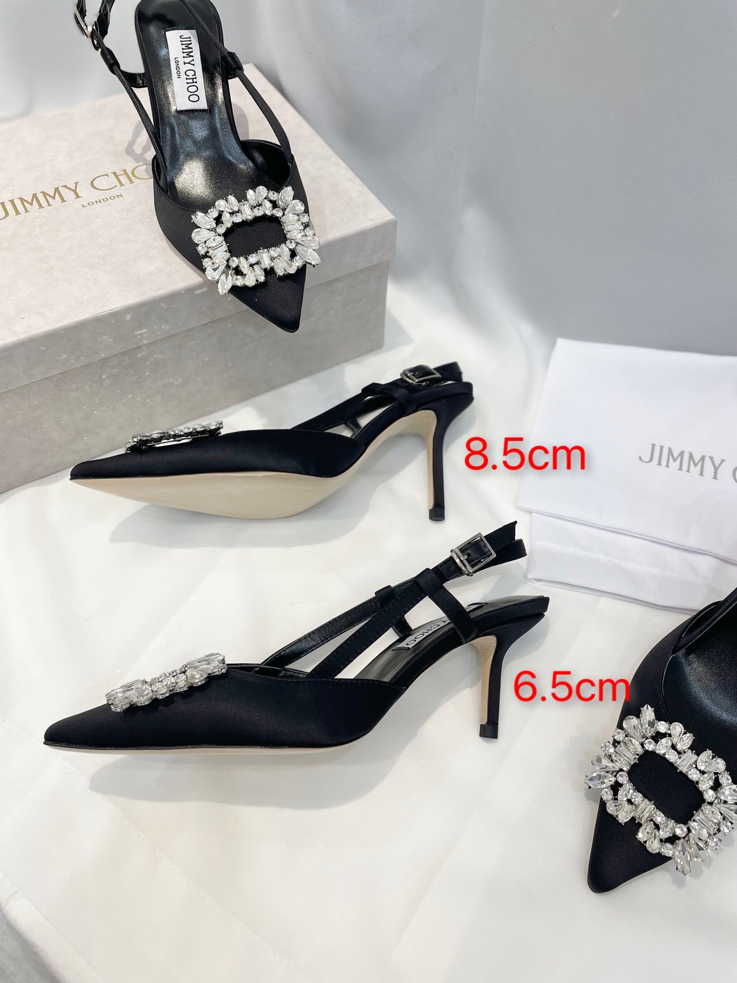 JC傑米-女神系列 鑽扣高跟鞋 黑色