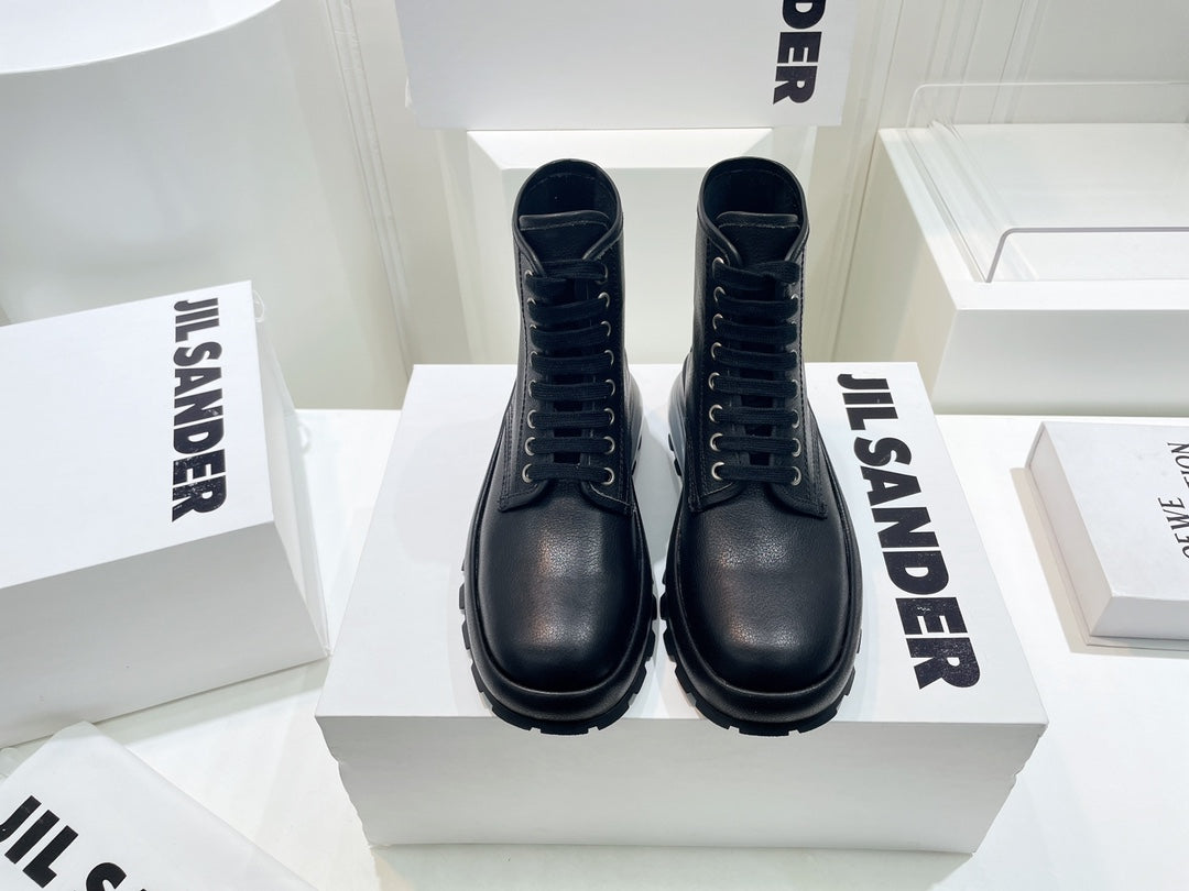 Jil sander-2022秋冬 爆休閒系列 厚底透明跟休閒短靴 情侶款
