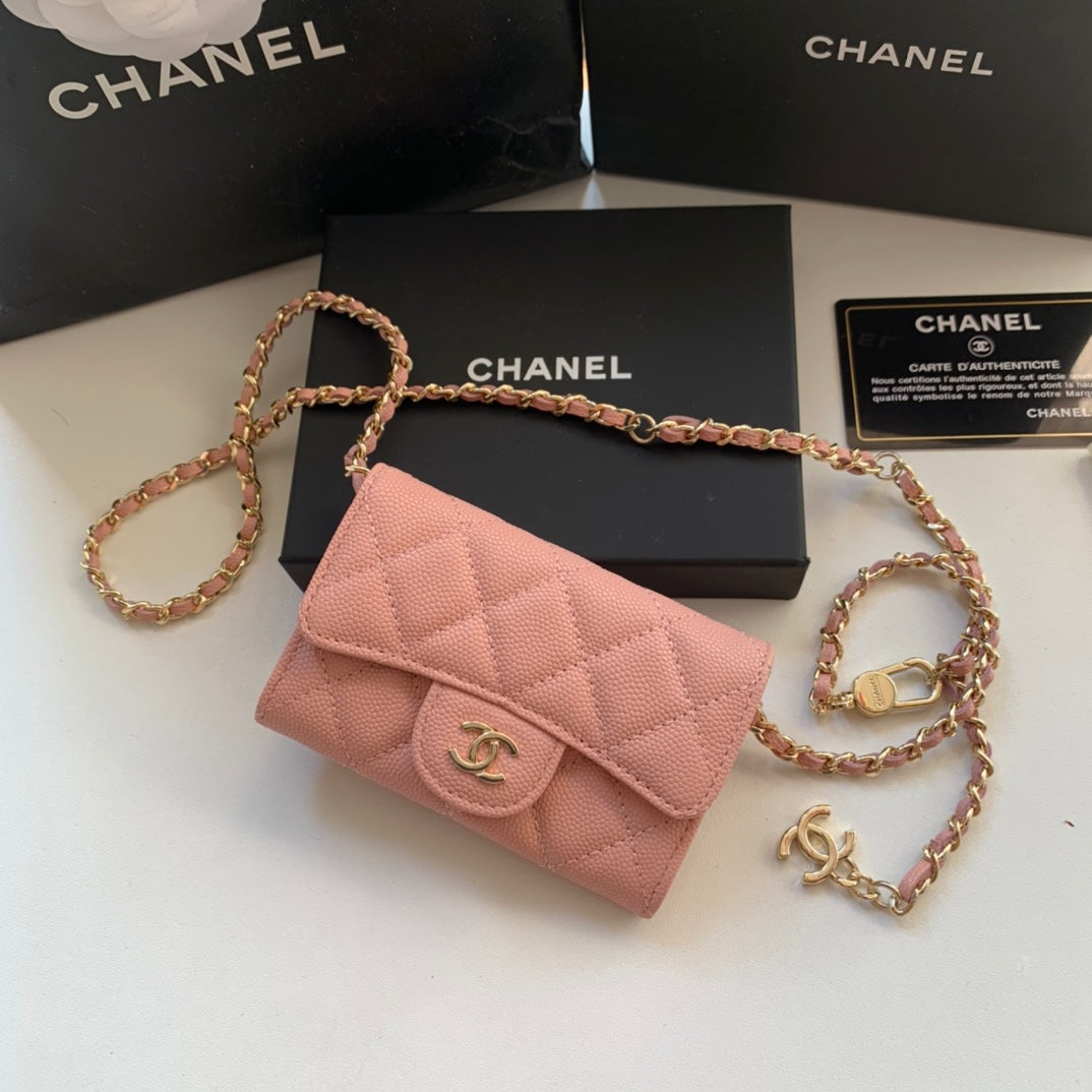 Chanel CF鏈條零錢卡包