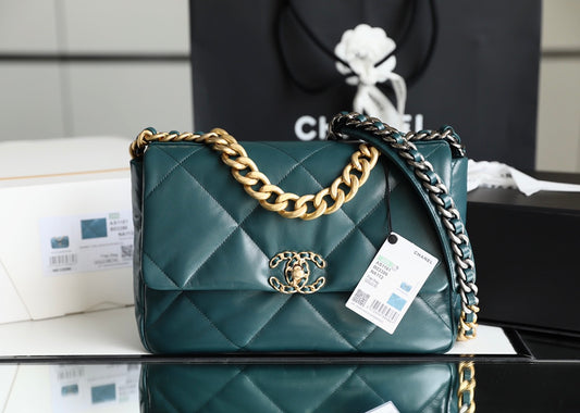 Chanel 19Bag-中號墨綠色
