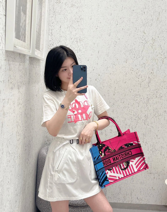 迪D家 Book Tote-中號36.5cm-彩色叢林系列