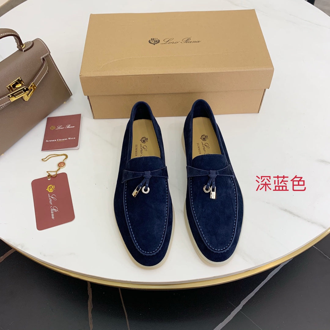 Loro p1ana-羊絨復古半拖 高版本 深藍色