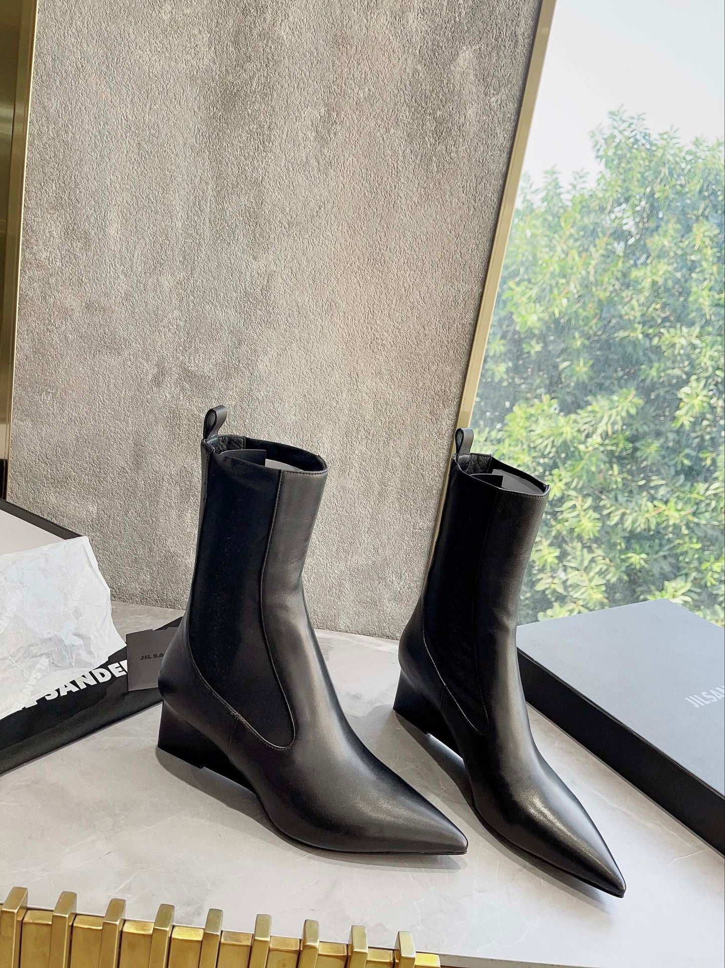 Jil sander-2022早春新款 尖頭短靴