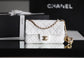 Chanel 金球CF口蓋包-白色