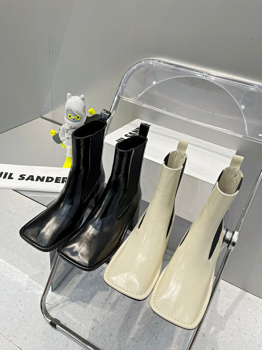 Jil sander-方頭高跟靴