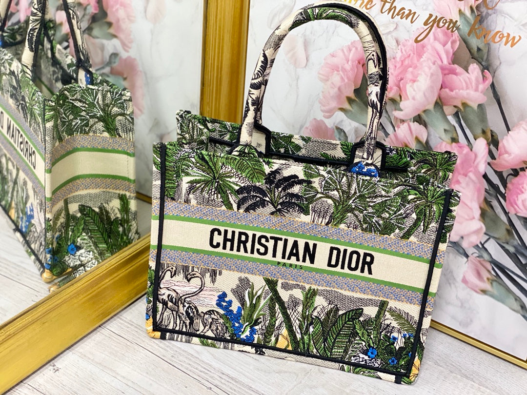 Dior Book Tote-小號36.5cm-綠椰子樹