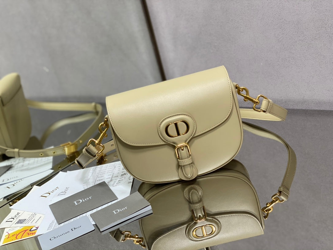 Dior Bobby-中號22cm-奶油杏色牛皮