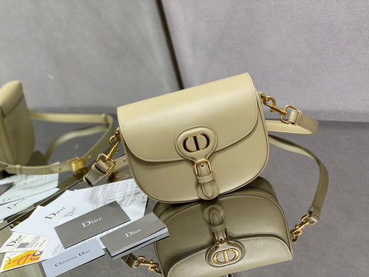 Dior Bobby-中號22cm-奶油杏色牛皮