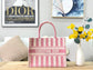Dior Book Tote-小號36.5cm-粉色條紋
